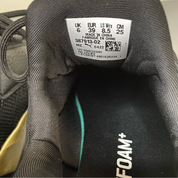 Puma Venus Black & Gold Soft Foam Optimal Comfort Women’s Sneakers - Picture 11 of 13